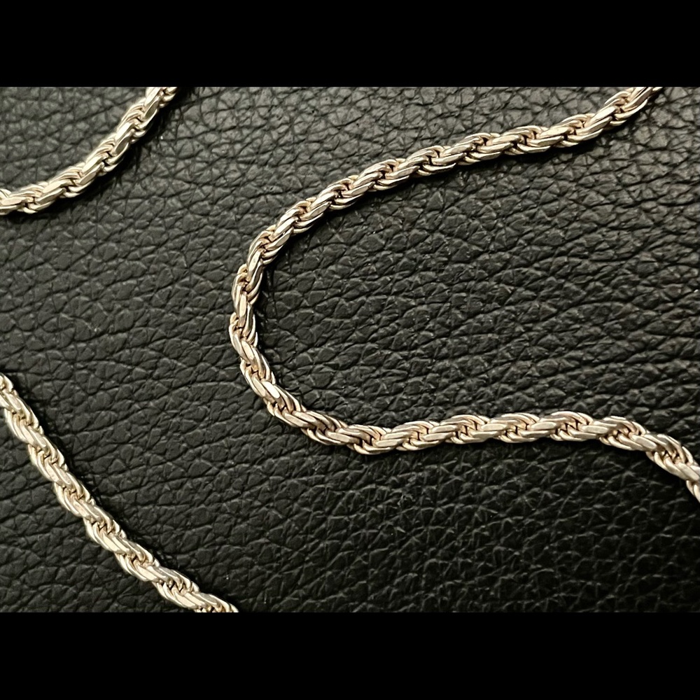 Italian Sterling Silver .925 Rope Style Necklace